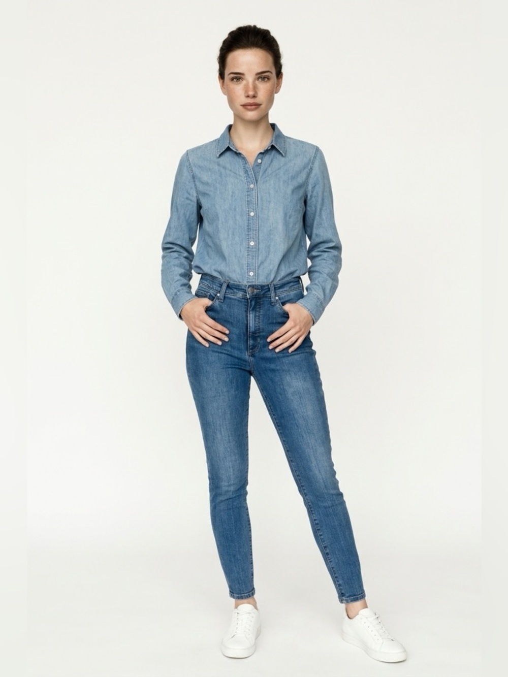 EUC Banana Republic SZ 31 blue 5-pocket high rise skinny jeans/waist 30”-34”
